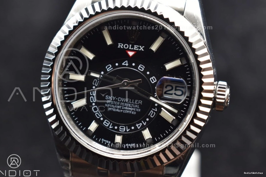 Affordable SS Jubilee 1107 on Noob Skydweller Best Dial SS Bracelet A23J Black Edition 0918